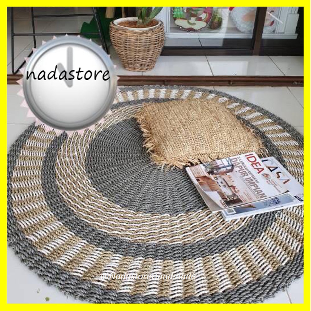 RUG SEAGRASS 120 CM LURIK ZEBRA ABU KOMBINASI