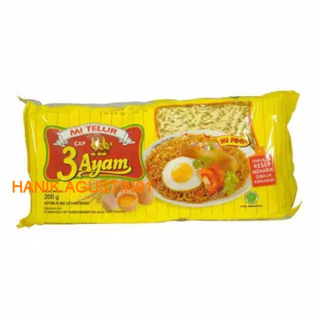 

3 Ayam Mie Telor Kuning 200GR