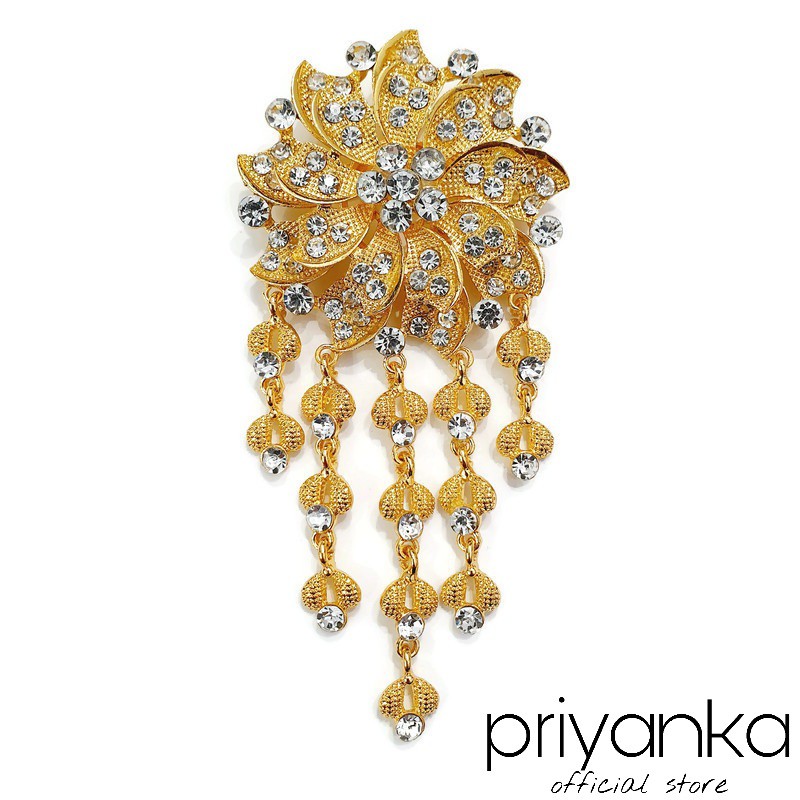 Bros Kebaya Susun Jumbo Flowie/Bros Penganten Bros Manten/Bros Besar/Bros Rumbai-New A - Gold