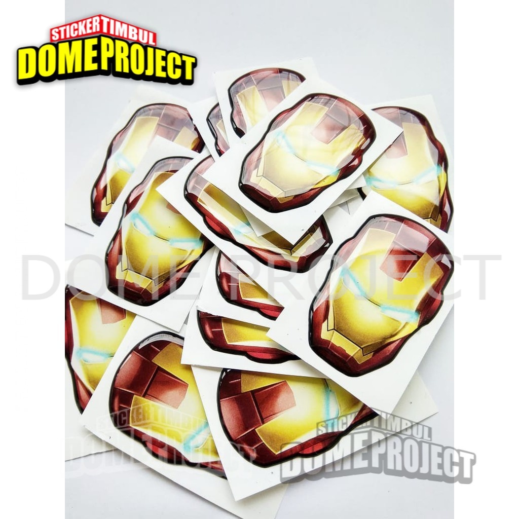 STIKER MOTOR TIMBUL EMBLEM IRONMAN HEAD ENTUR AKSESORIS SEPEDA MOTOR