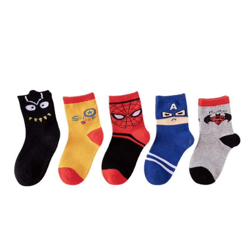 KK-11 [5 SET] KAOS KAKI BAYI ANAK IMPOR SOCKS LUCU KARAKTER AVENGERS