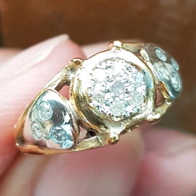 Cincin fashion wanita diamond intan berlian 13 pcs ring perak