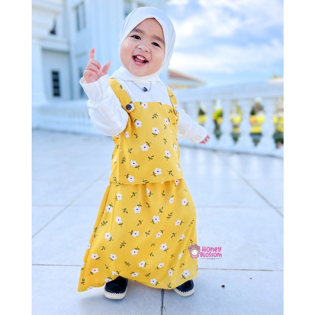 HoneyBlossom - set rok anak perempuan / setelan rok anak bunga alyssa 1-5 tahun