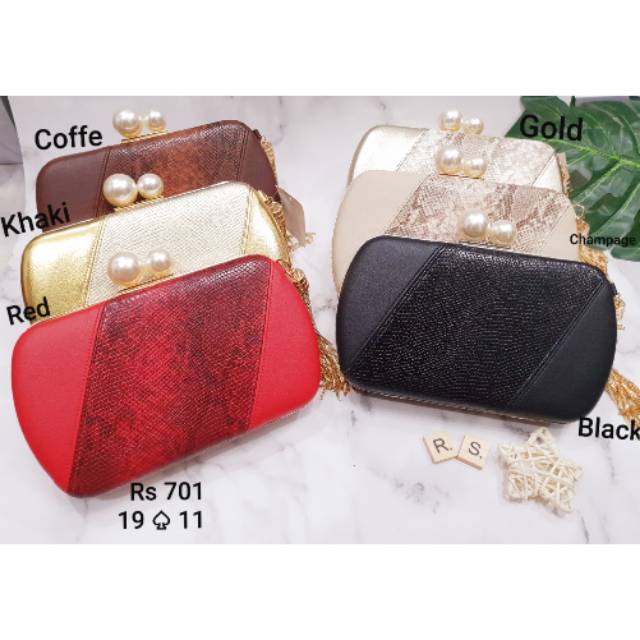 Tas unik tas Murah tas fashion Clutch pesta wanita import  import snake combi 01