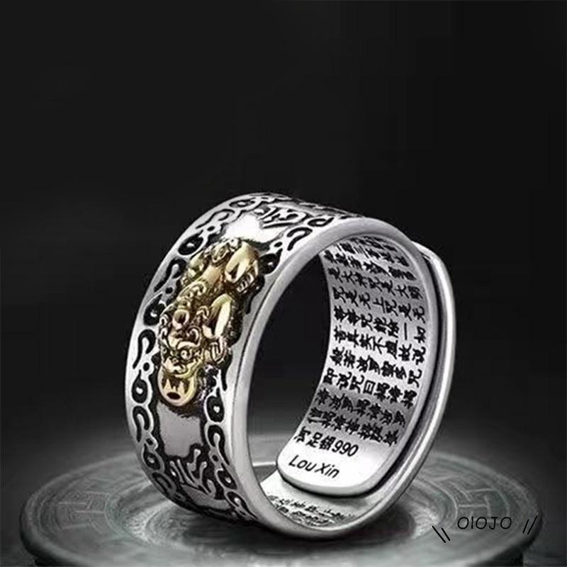 【COD】Pi Xiu Cincin Ibu Jari Tengah Pria / Wanita Warna Silver / Emas / Rose Gold