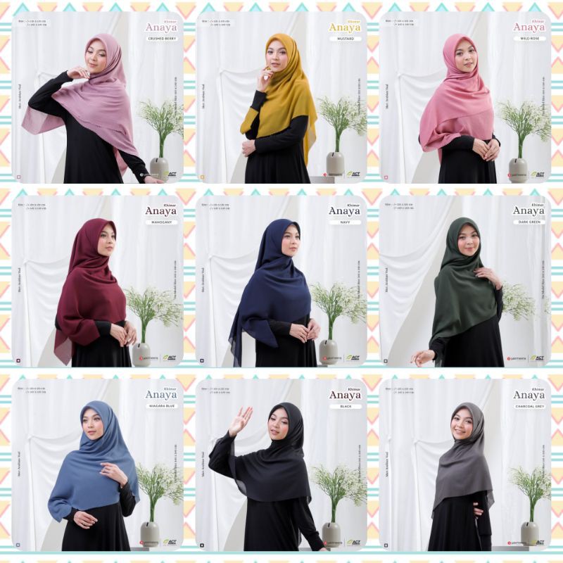 Khimar Segi empat Lebar Syari Anaya Scarf Yasmeera