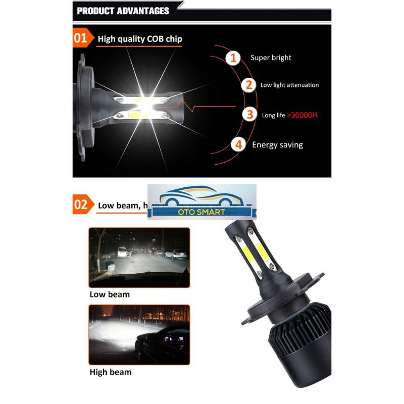 Lampu LED Depan Mobil X7 H4 H11 Lampu Utama Mobil Super Terang