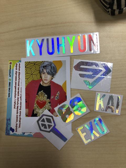  EXO  JERSEY NUMBER STICKER HOLOGRAM  STIKER HOLOGRAM EXO  