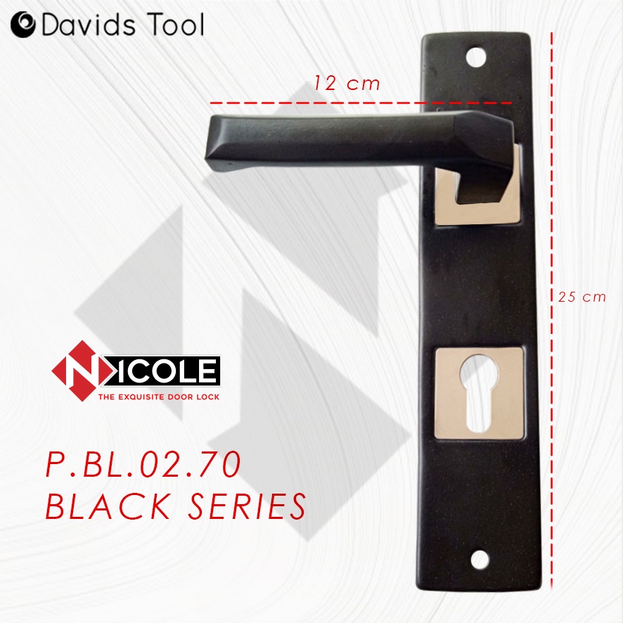 Kunci Pintu Set Hendel Rumah Minimalis Hendel Kamar Pegangan Gagang Handel Handle Set Slot Nicole 02 Hitam