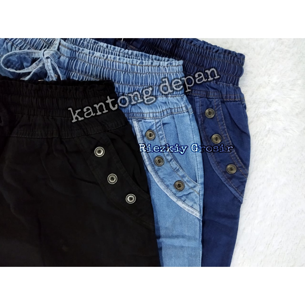 CELANA JEANS PENDEK 7/8 WANITA DEWASA // CELANA  KULOD 7/8 PENDEK SANTAI WANITA  DEWASA  JEANS