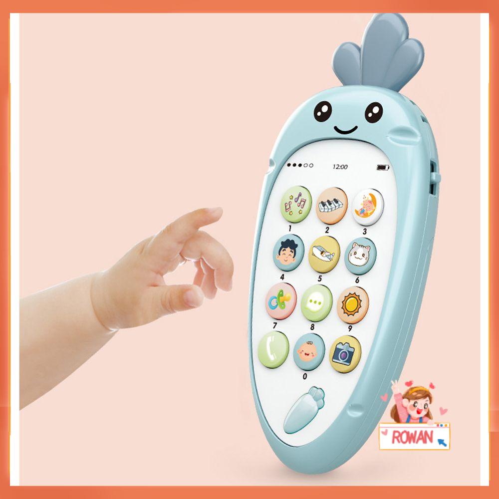 Mainan Teether Bentuk Telepon Motif Bunga Dengan Suara Musik Untuk Bayi