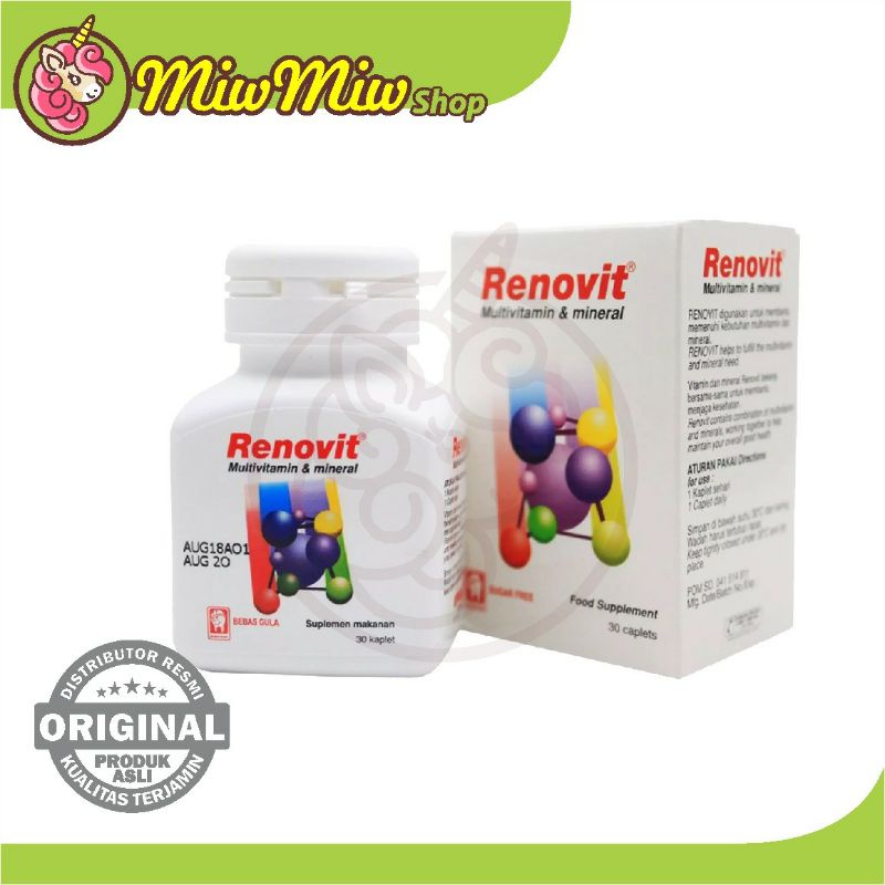 RENOVIT Multivitamin Biasa/ Gold (botol isi 30 kaplet)