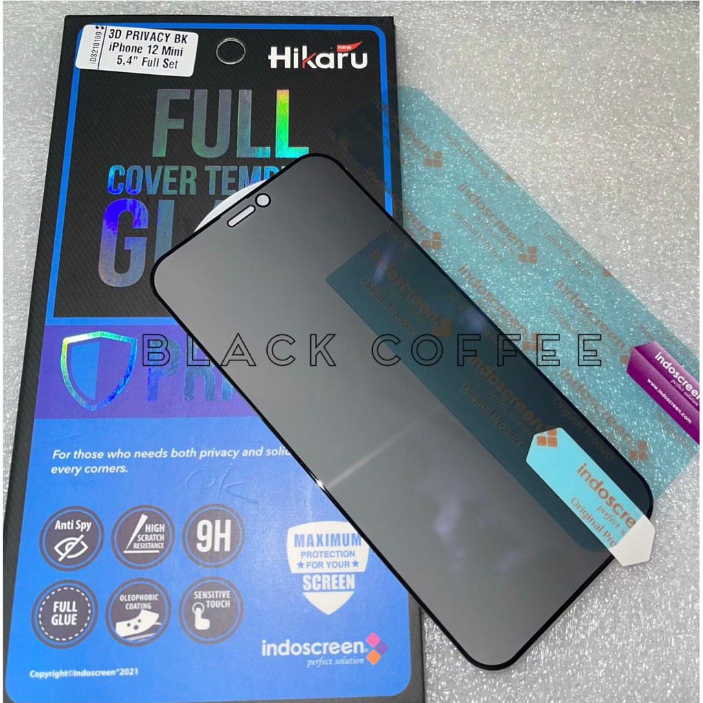 PRIVACY Tempered glass iPhone 12 MINI 5.4inch HIKARU anti-spy