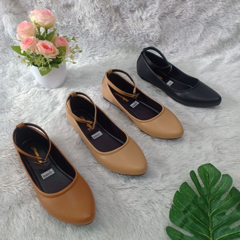 SEPATU WANITA FLAT SHOES SOL KARET H04 37/44