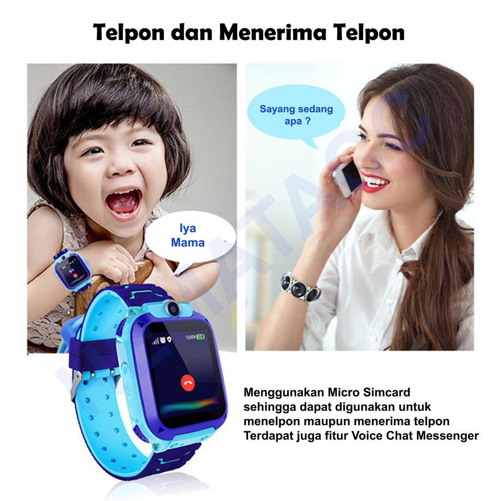 Jam Tangan Anak Pintar Z6 &amp; Q12 Anti Air Pelacak GPS LBS Smartwatch Anak Pesaing Imo Aimo Z6