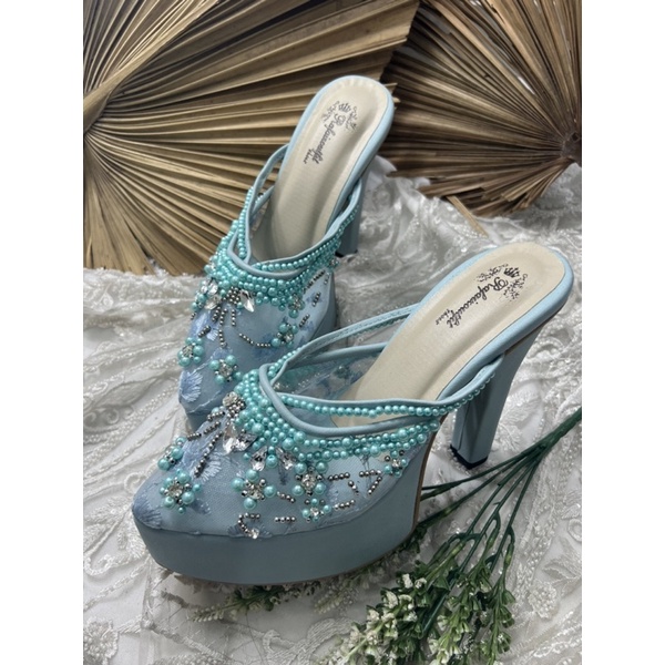 sepatu wanita pesta wedding melani babyblue 12cm