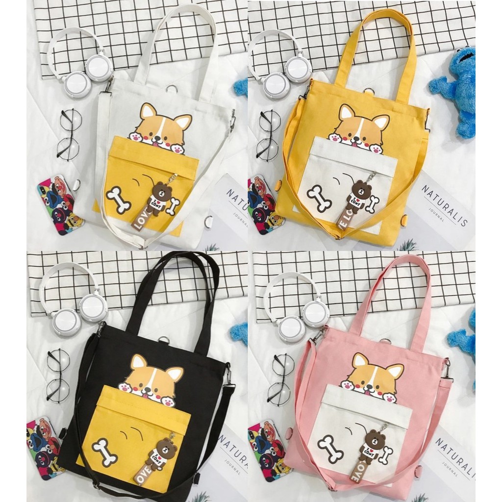 Tote Bag Wanita Keren Zamzam BONE CAT Tas Wanita (Bisa Ransel Bisa Selempang)