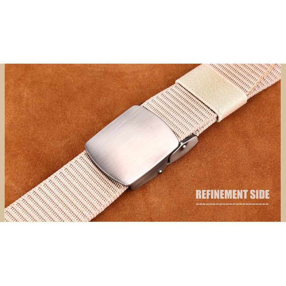 (BISA COD) FTIHSHP Tali Ikat Pinggang Pria Canvas Stylish Metal Buckle - MU071