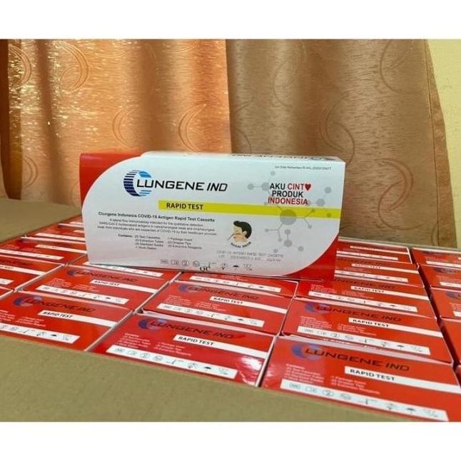 Ready Stock Original Lungene Rapid Tes / Swab Antigen / Lungene Merhah Dwinopraka