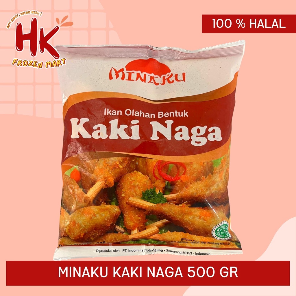 

Minaku Kaki Naga 500gr (pentol ikan nugget stik pentul ayam naget) HK Frozen Mart