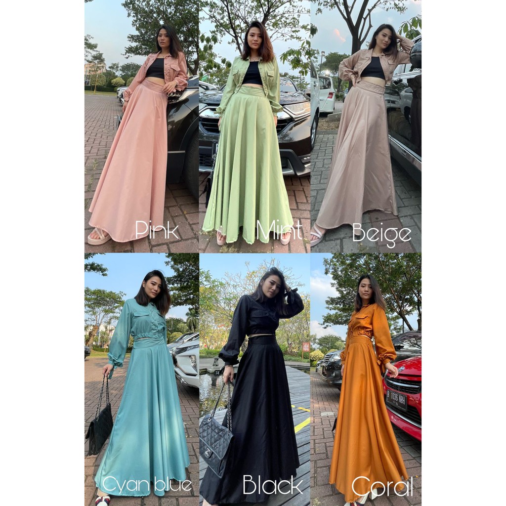 Vanesha Margaretta - 661 #Hana Set / Atasan + Rok A Line (Tanpa Dalaman) / Fashion Wanita / Outfit / Fashion Muslim