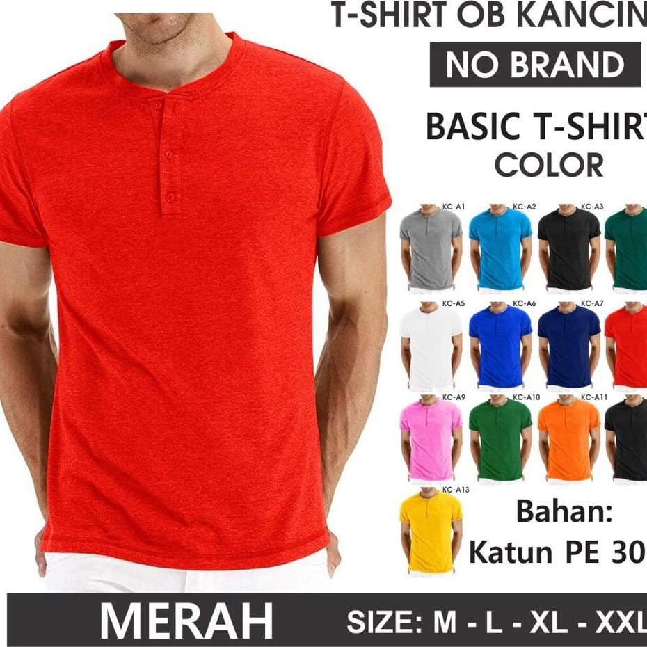 Noveli wear - Kaos polos hanley pria lengan pendek | kaos henley kancing polos size M L XL XXL