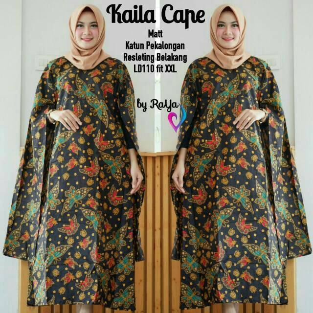 KAILA CAPE Gamis syar'i hijab gamis batik cape batik