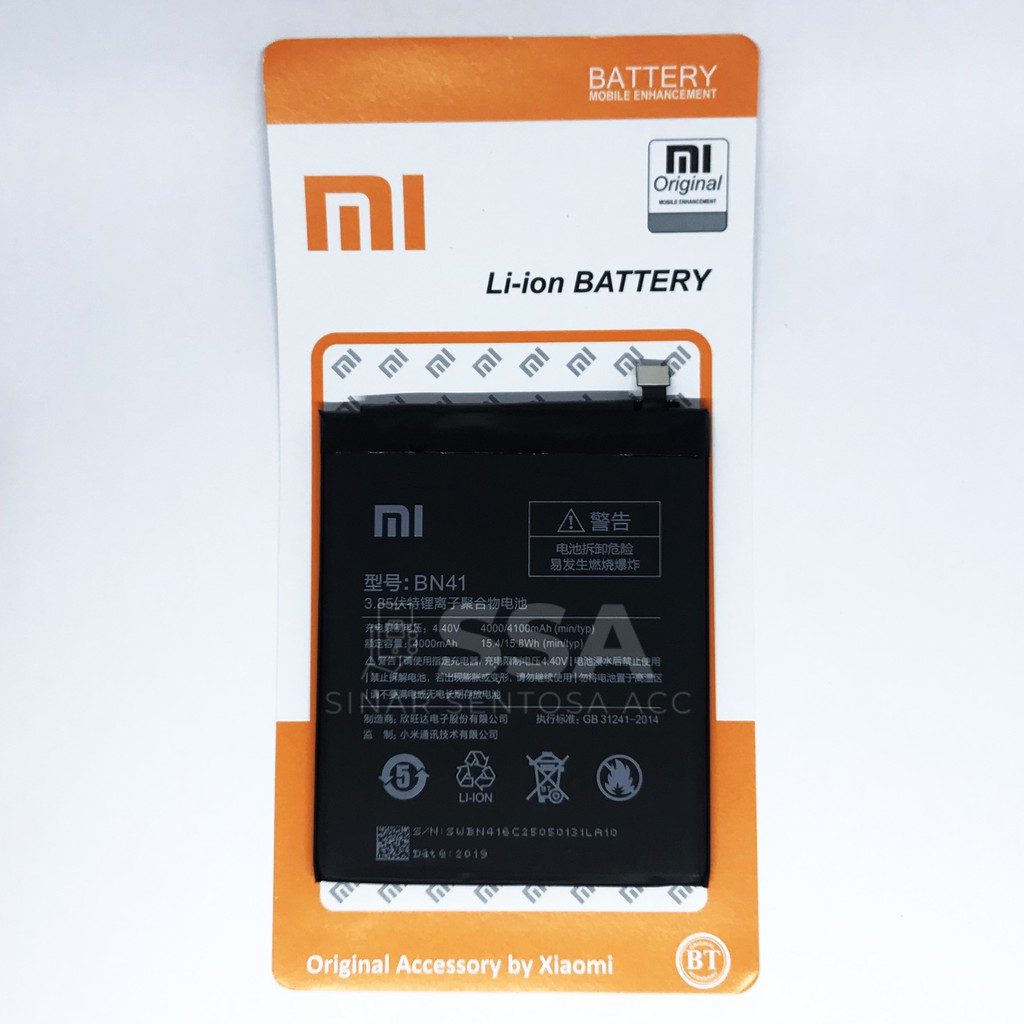 Baterai Xiaomi Redmi Note 4 BN41 Original OEM BN 41 Xiao Mi Batu Batre Batrai Battery Garansi Awet