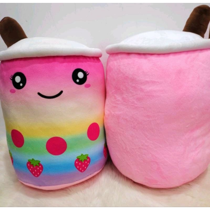 Boneka Bantal Boba Jumbo Rainbow Strawberry
