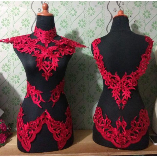 Pondok Gede Store Bordir Tempel Renda Tasik Romawi Merah