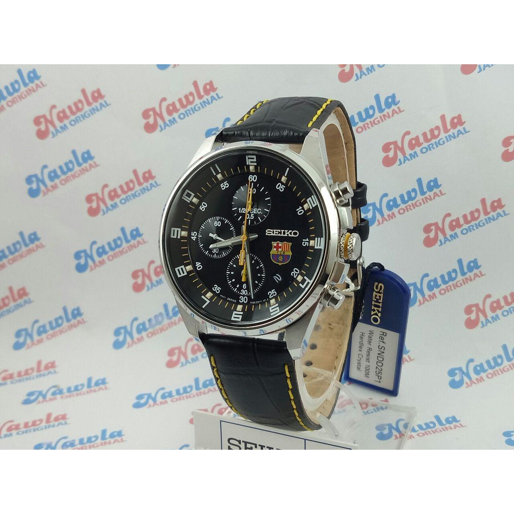 Seiko Quartz SNDD25P1 Chronograph FC Barca Leather | Jam Pria SNDD25