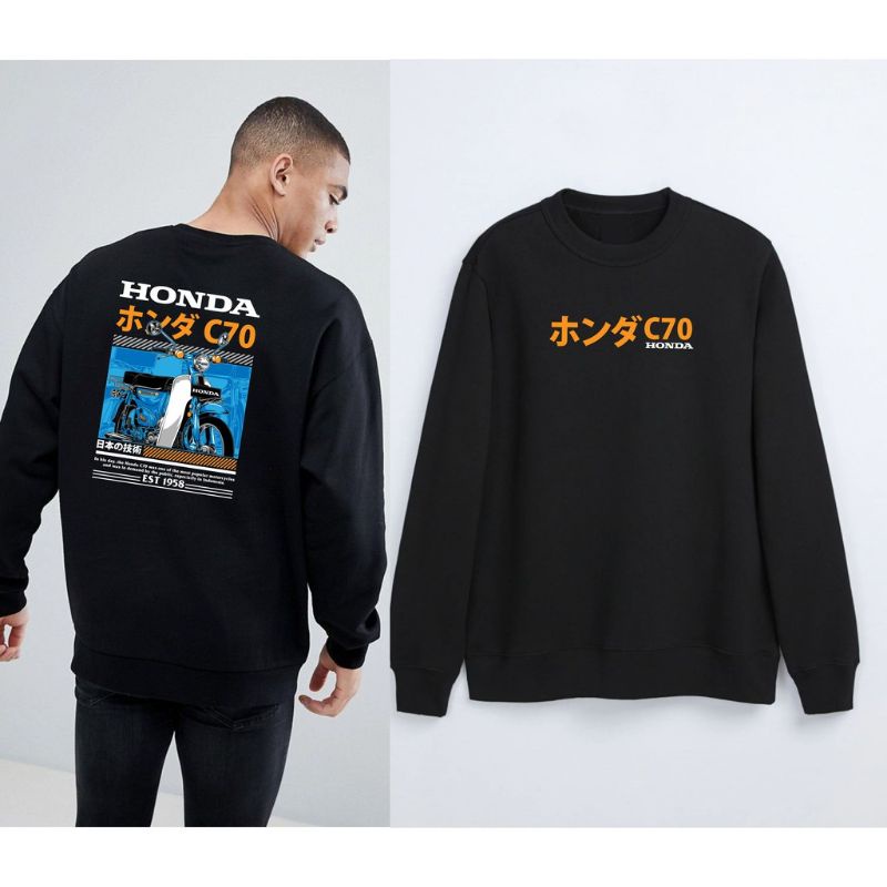 Jaket sweater HONDA C70 OVERSIZE Hitam