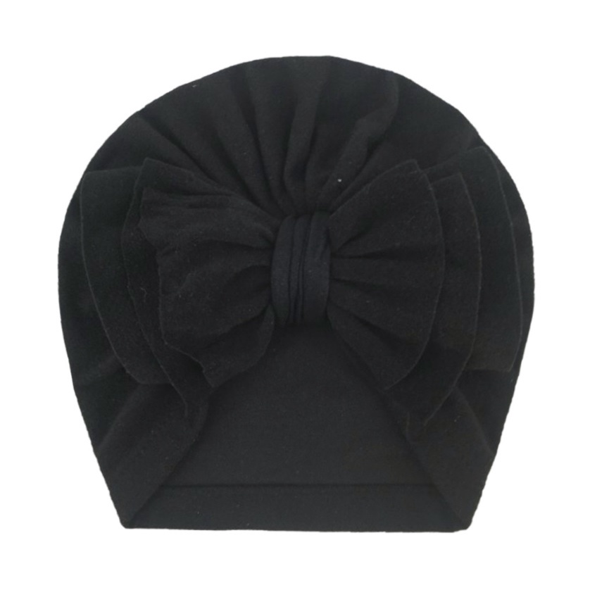 NEW  Turban / topi anak bayi motif pita tumpuk kualitas premium-PitaTumpuk.Hitam