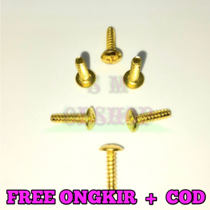 20 PCS BAUT GOLD 4x16 BAUT BODY HONDA MATIC BAUT BODY BEAT SCOOPY VARIO BEAT STREET BAUT COVER MOTOR HONDA MATIC M4X16