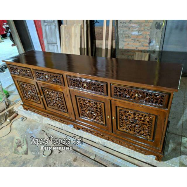 Bufet jati palembang ukiran jepara