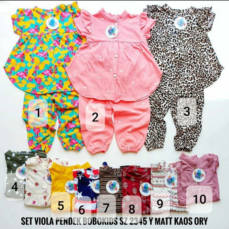 Viola Set Bobo Kids / Setelan Anak Perempuan / Piyama Anak