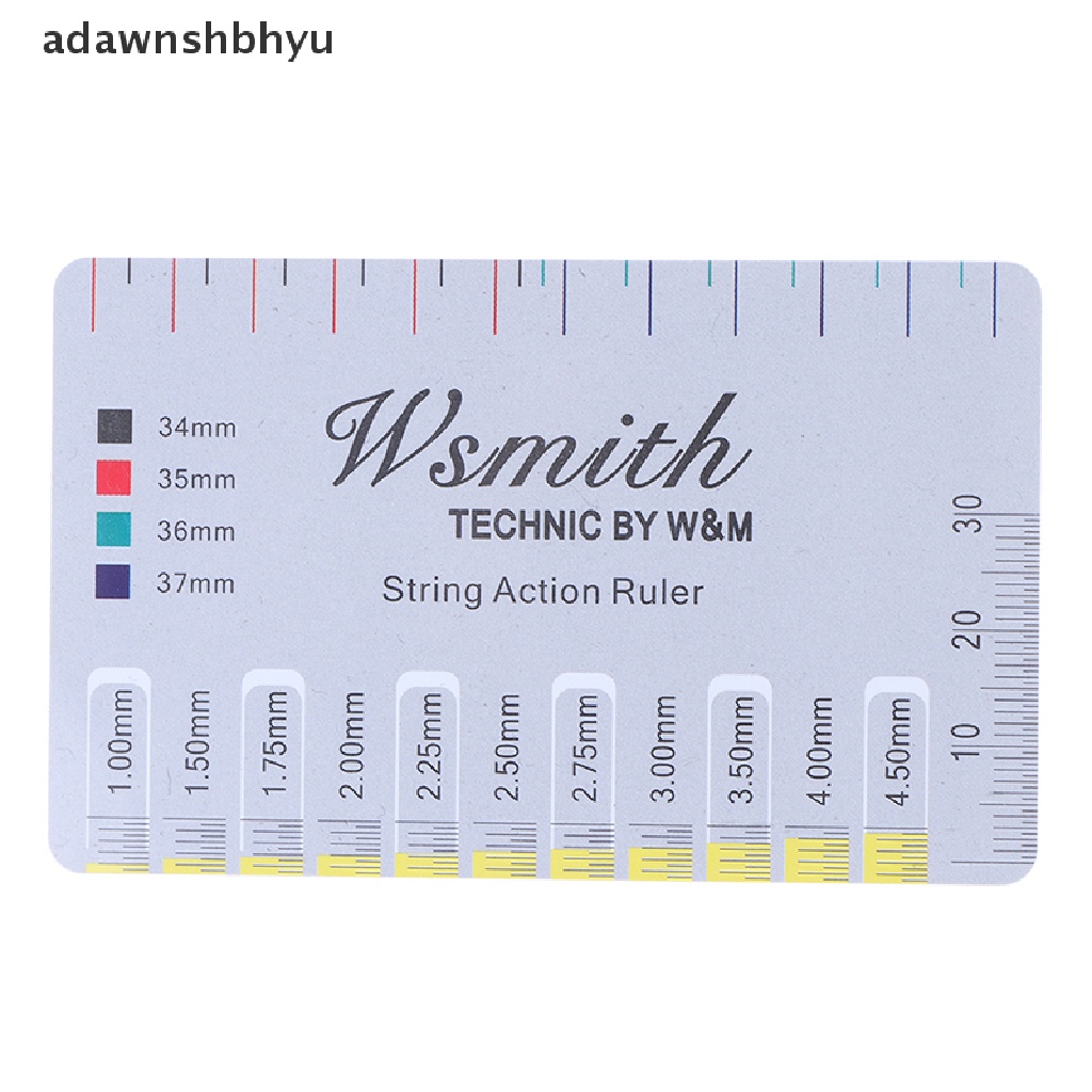 Adawnshbhyu 2pcs Gitar String Action Gauge String Pitch Ruler Alat Ukur Penggaris Gitar