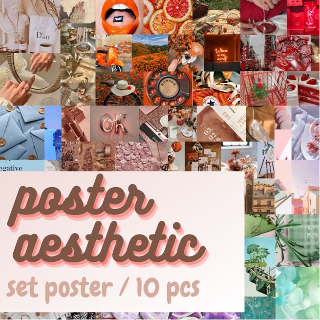 SET POSTER  TUMBLR AESTHETIC Dekorasi Kamar  Estetik  10 pcs 