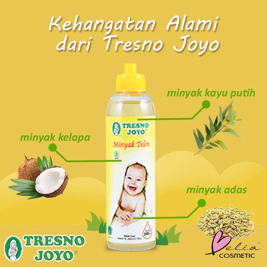 ❤ BELIA ❤ TRESNO JOYO TJ Minyak Telon Herbal 100ml BONUS 30ml &amp; 60ml Plus Tresnojoyo Pluss (✔BPOM)