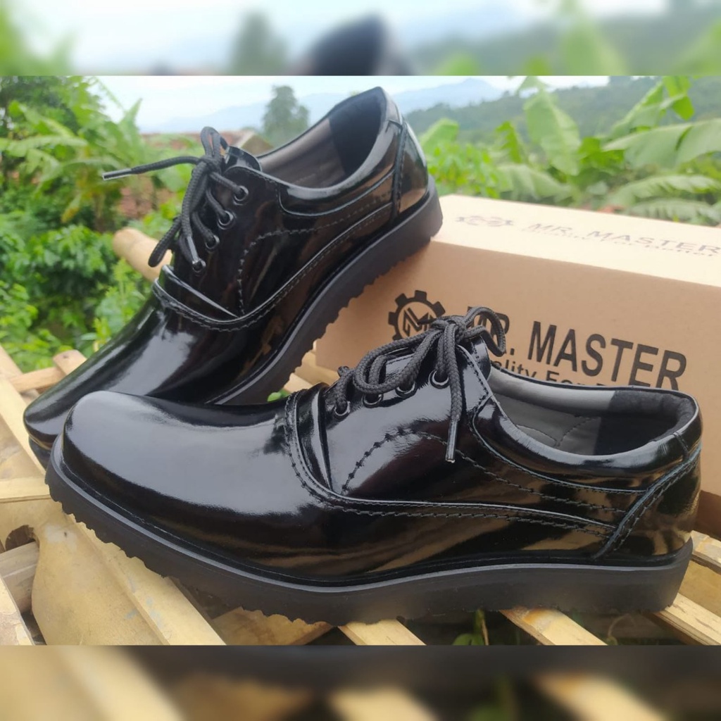 SEPATU PDH KULIT SAPI ASLI MR MASTER SEPATU PDH DINAS KANTOR TNI POLRI SECURITY SATPAM