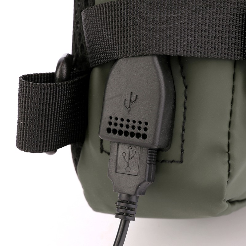 Tas Selempang Pria Keren Multifungsi Waistbag Anti Air USB Charge Fashion Slempang - FAS-203