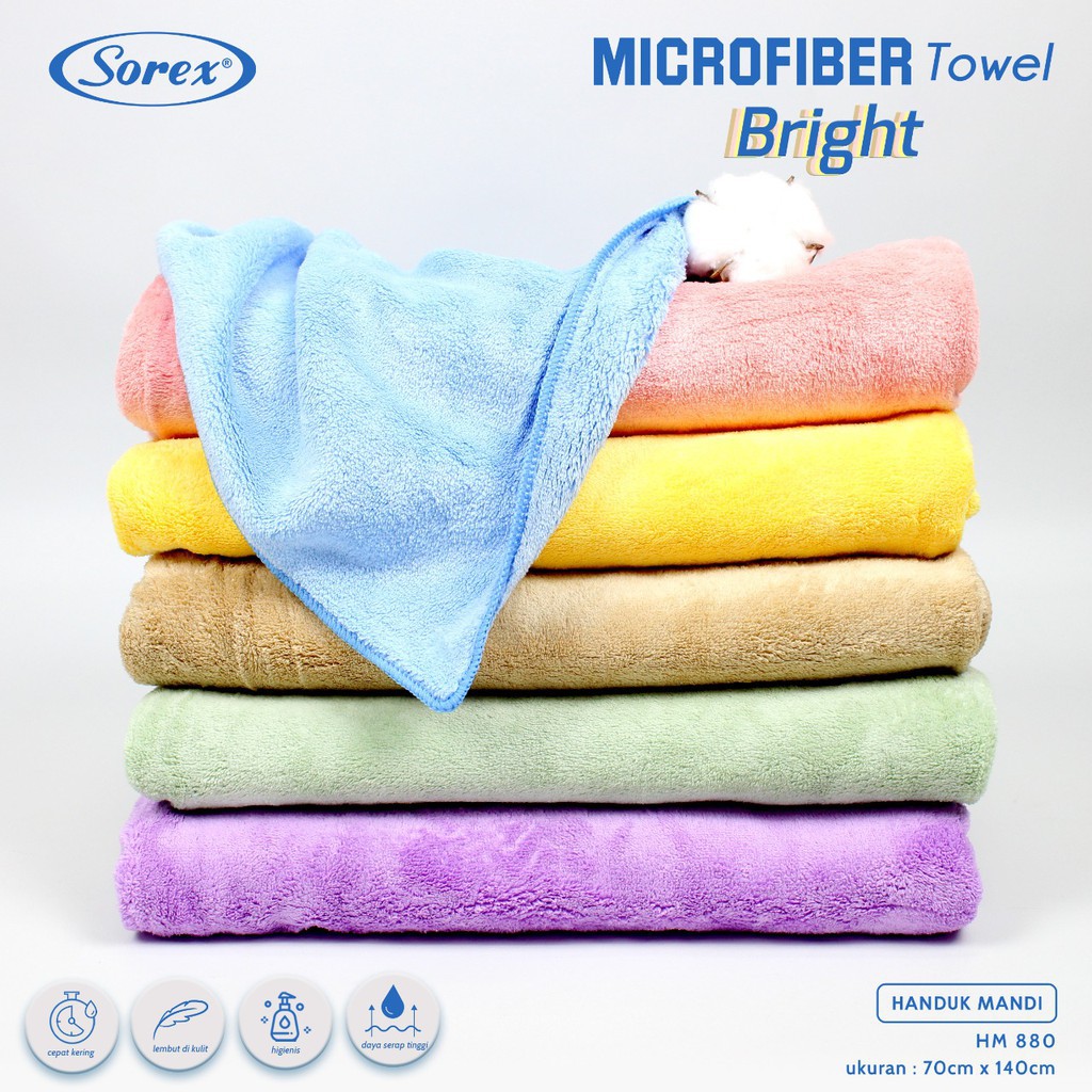 Sorex Handuk Mandi Dewasa Microfiber Towel Bright Lembut HM 880