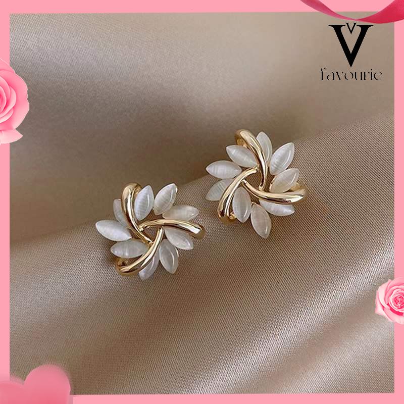 [COD]Opal Butterfly Love Water Drop Zircon Earrings Desain Niche Wanita Anting Temperamen Kelas Atas-FA