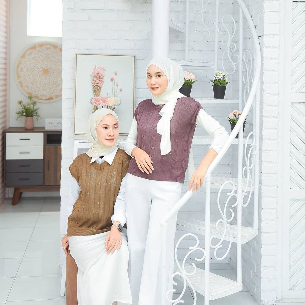 Nara Grosir - Cable Ling Vest  | Fashion Terkini | Sweater Termurah