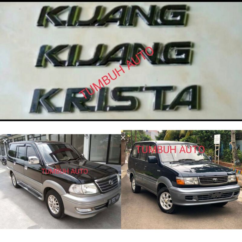 Emblem Tulisan Kijang dan Krista isi 3 Pcs 1.8 2.0 2.4 Pertalie Diesel belakang Fender Samping Toyot