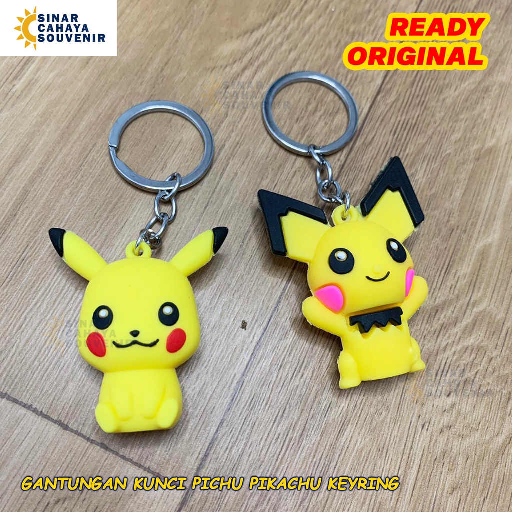 Gantungan Kunci Pikachu Pichu| Ganci Tas Pokemon | Keychain Keyring Pika Pika | Souvenir Pesta Perni