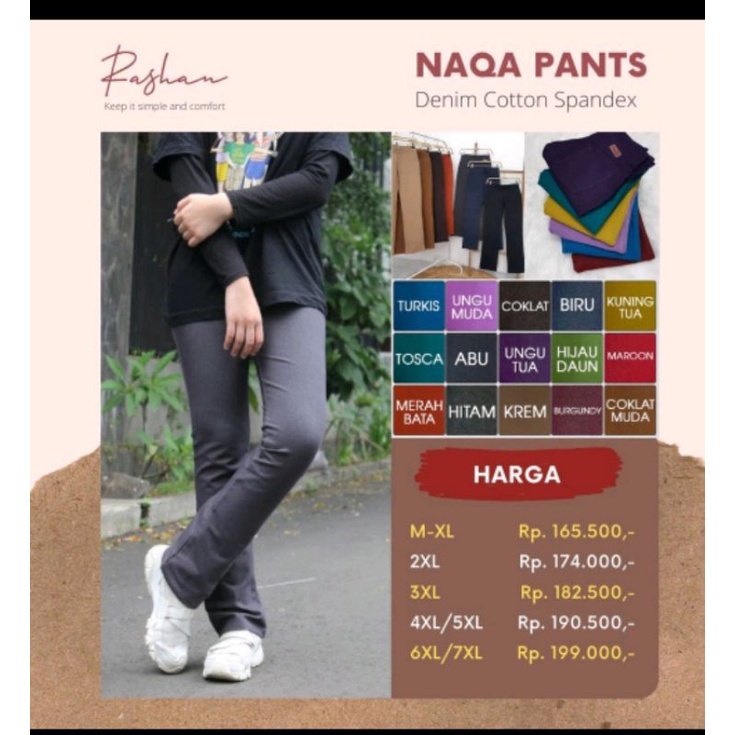 Celana standar Rashan naqa pants