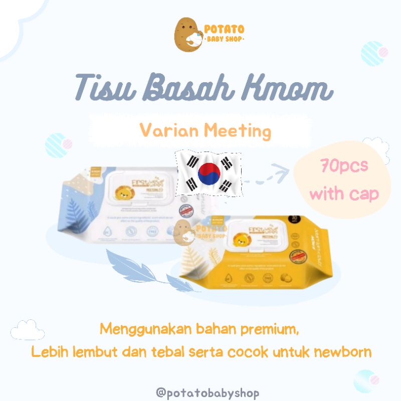 K-Mom First Wet Wipes Meeting 70pcs - Tissue Basah Kmom