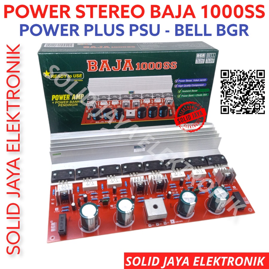 KIT POWER STEREO BAJA 1000W TR SANKEN II PLUS PSU ELCO DIODA POWER AUDIO AMPLIFIER AMPLI BAJA 1000SS PLUS REGULATOR BAJA1000SS BAJA1000 STEREO POWER SANKEN 2 BELL BGR