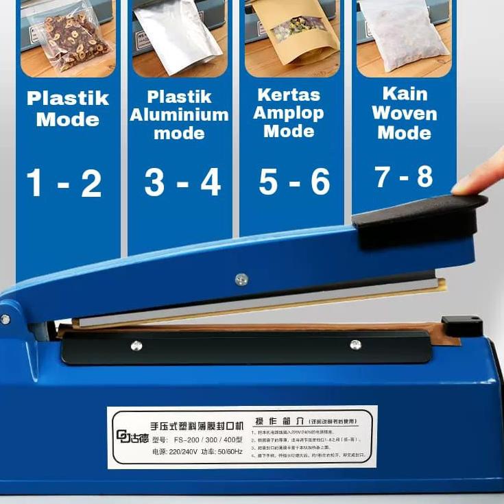 Dijamin Berkualitas Impulse Sealer PFS-200 Alat press plastik 20cm⭐ Toko13⭐